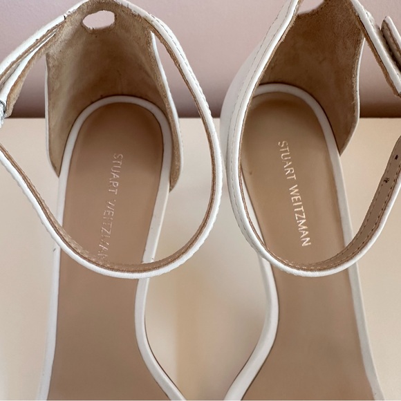 Stuart Weitzman NunakedCurve 85 Sandal Heel in White - Picture 13 of 15